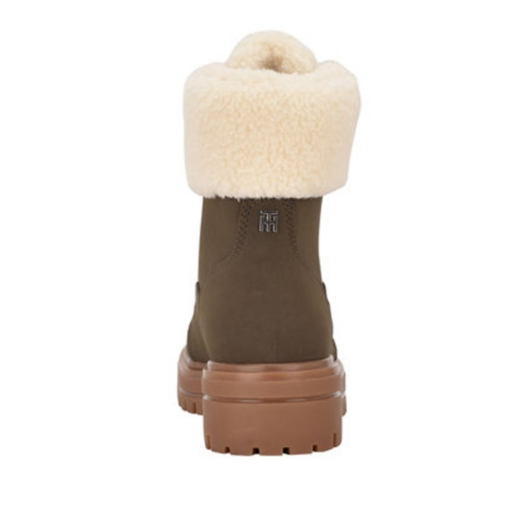 Tommy Hilfiger Dark Green FABY2 Lug Sole Boots - Picture 3 of 8
